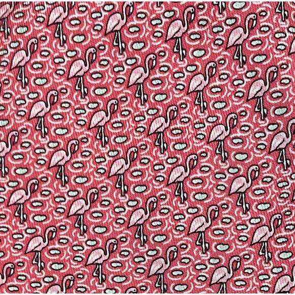 Vineyard Vines Pink Flamingo Lily Pads Silk Tie - Picture 1 of 4